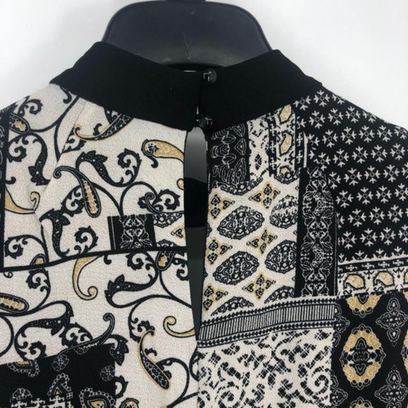 Mock Neck Paisley Shift Dress Tunic Top 4 - Picture 11 of 12